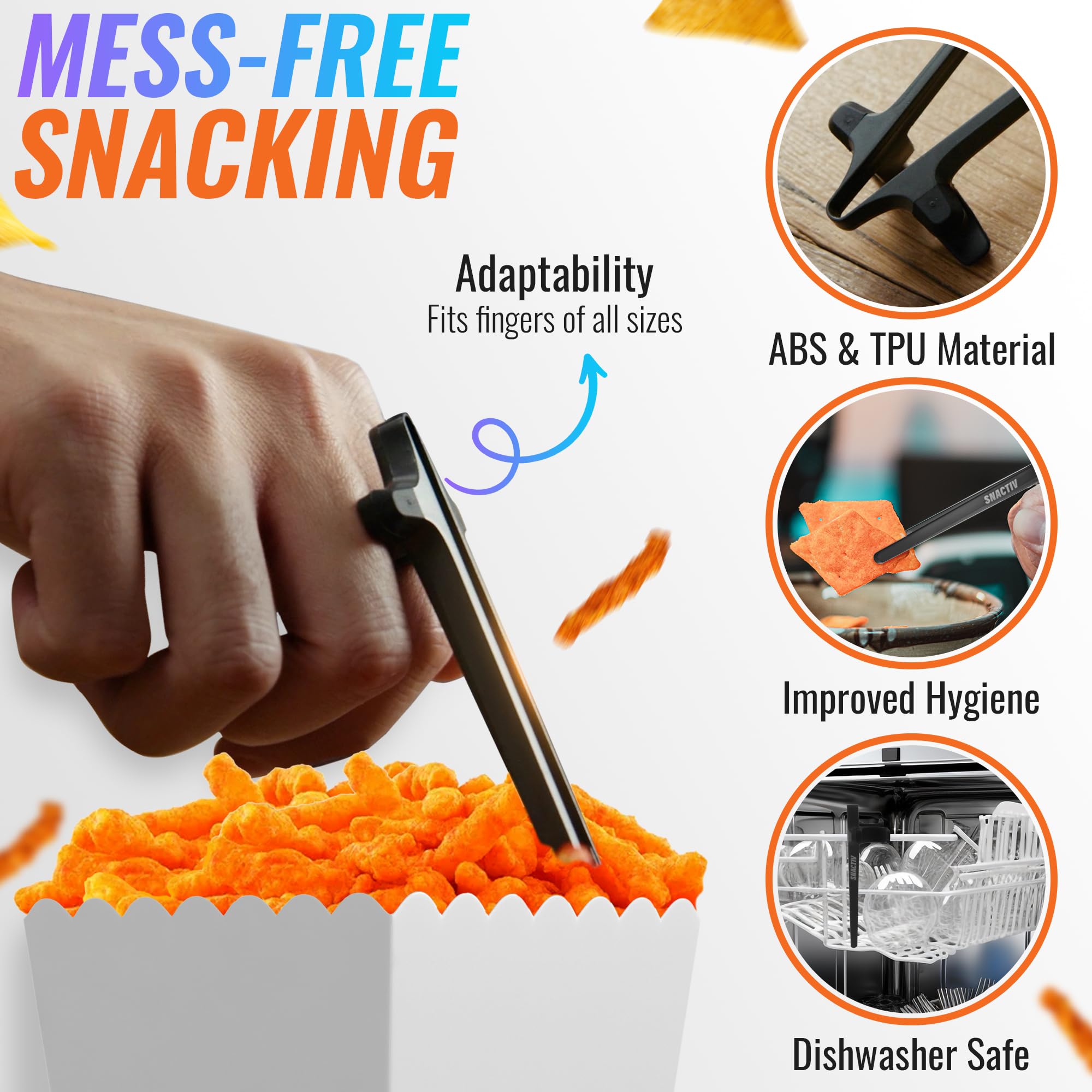 SNACTIV PRO ergonomic design with soft-touch finger slots for all sizes.
