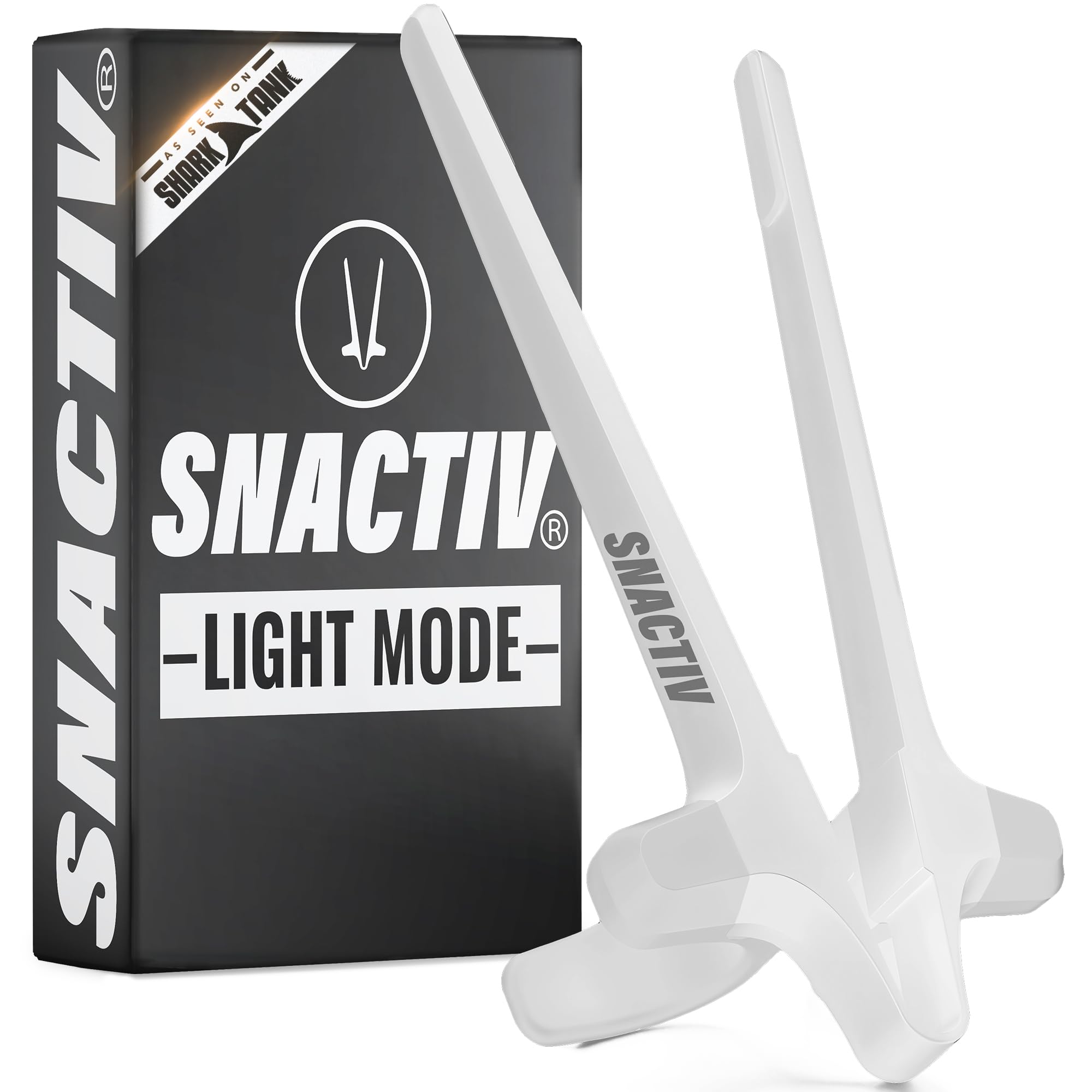 SNACTIV Pro finger chopsticks with ergonomic grip for comfortable in-game snacking.
