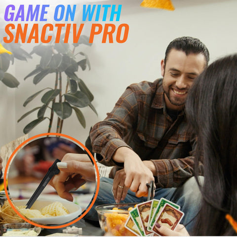 SNACTIV PRO compatible with gaming and typing tasks while snacking.