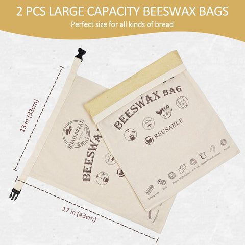 SnailBread beeswax coating close-up on bag surface preserves freshness.