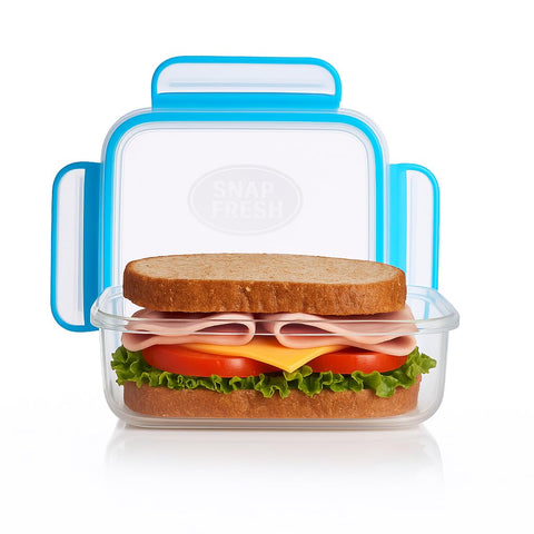 Snap Fresh snap-shut lids provide airtight seal to prevent leaks.