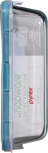 Snapware rectangular shape ideal for organized fridge shelving.