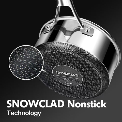 SNOWCLAD oven-safe design tolerates oven use up to 500°F for stovetop-to-oven cooking