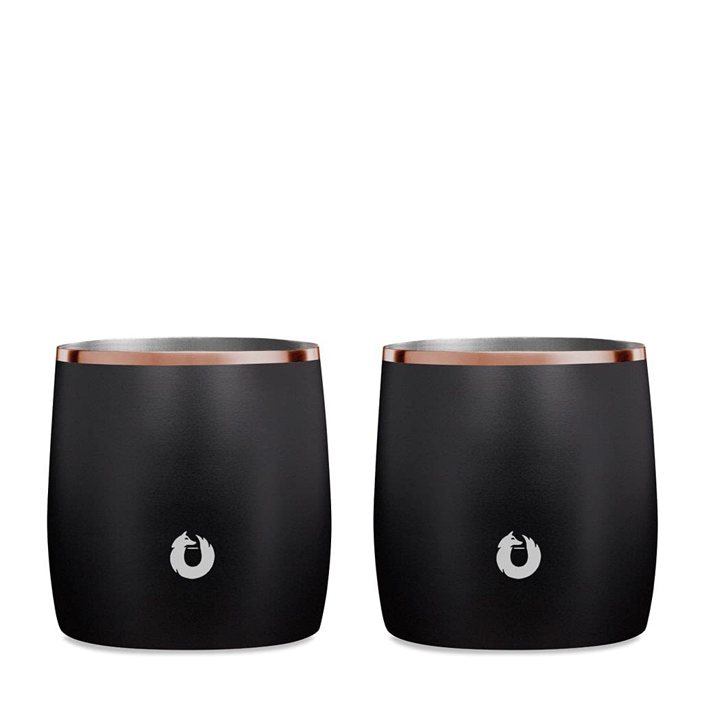 Snowfox premium vacuum-insulated whiskey rocks glass pair keeps drinks cold longer.