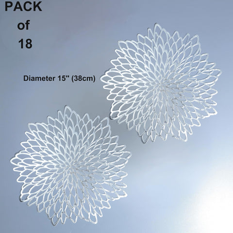 Snowkingdom 18-pack silver placemats for holiday hosting