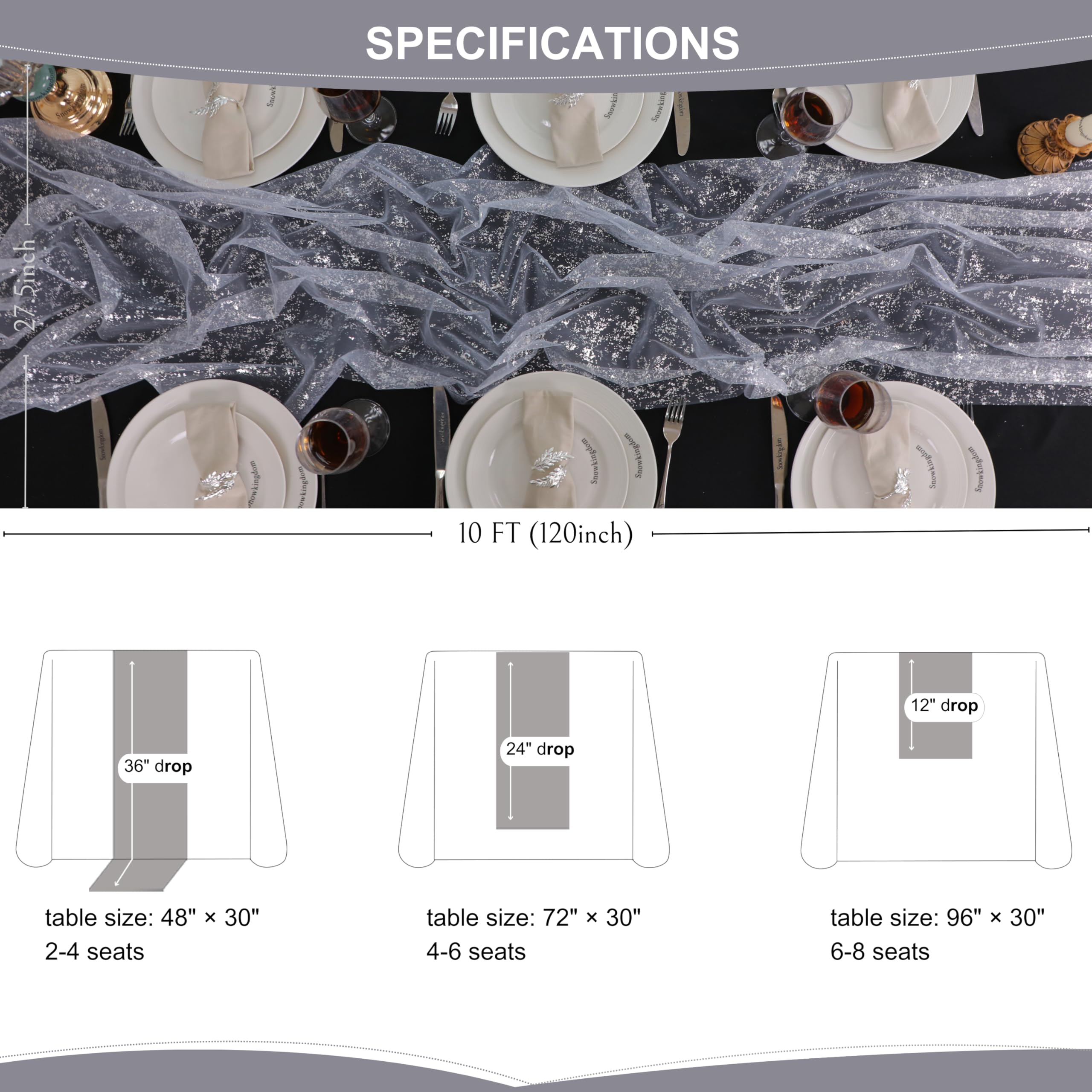 Snowkingdom 3-piece set elevates tablescapes with shimmering silver tone