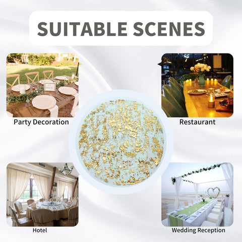 Snowkingdom foil gold table mats enhance holiday dining ambiance
