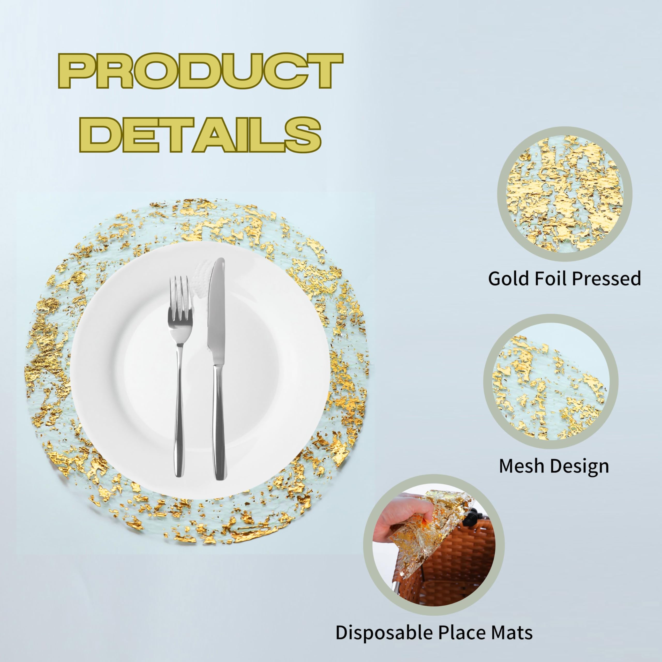 Snowkingdom gold doilies table mats for elegant dining settings