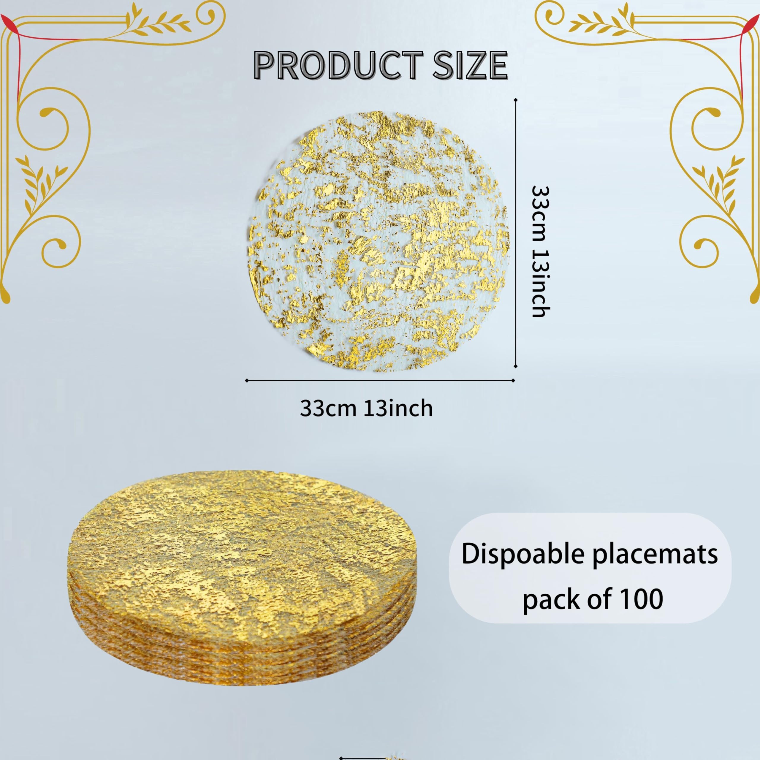 Snowkingdom gold mesh placemats ideal for wedding decor