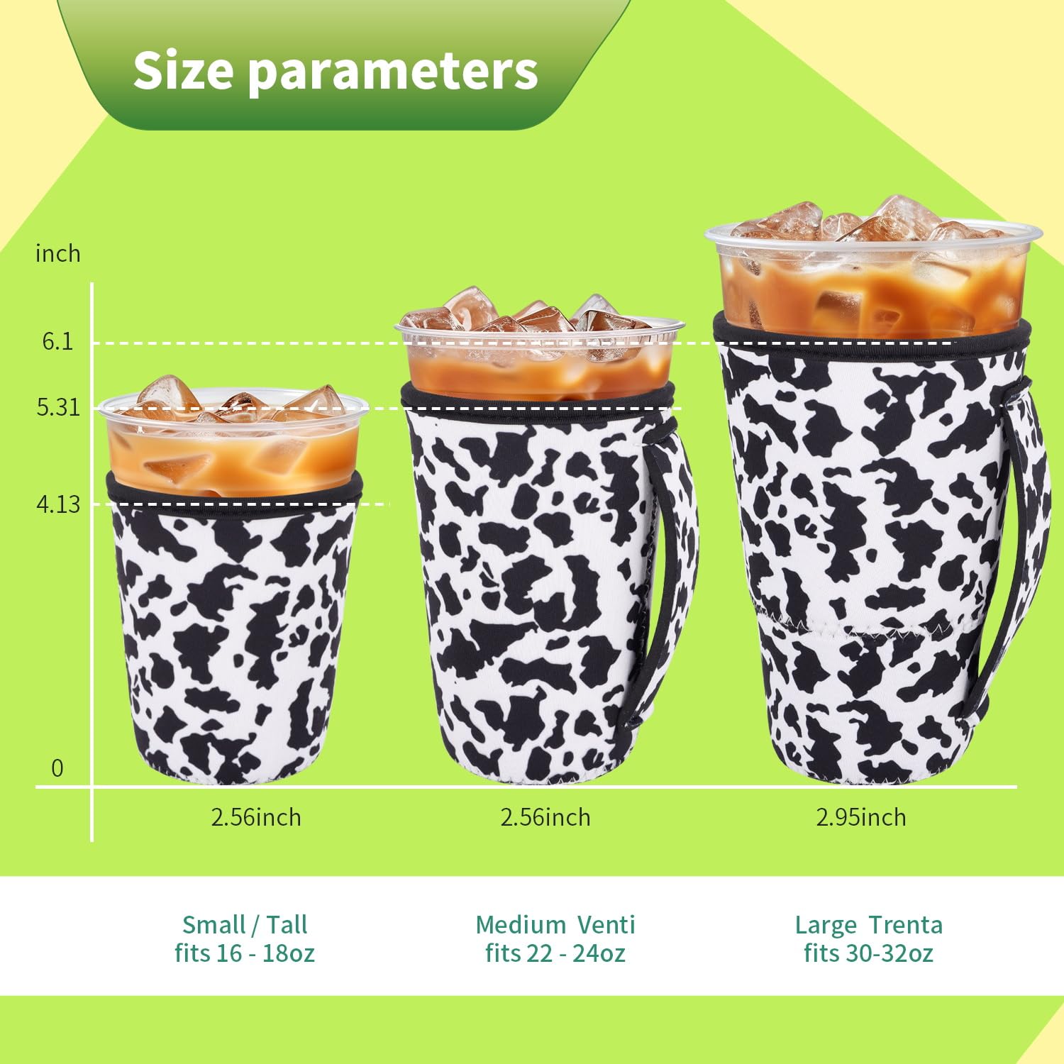 Snowso cow-print sleeve with handle for 22-24 oz cups provides easy grip