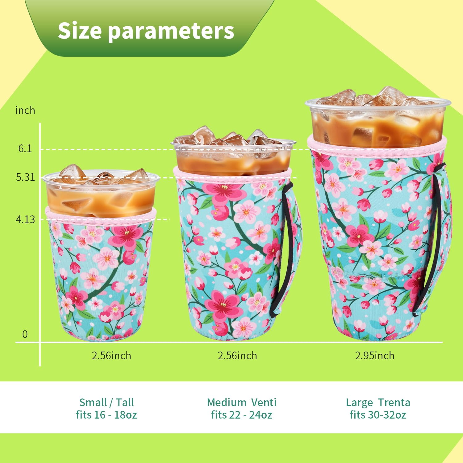 Snowso handled coffee sleeve medium for 22-24oz cups, easy grip on the go.