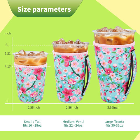 Snowso handled coffee sleeve medium for 22-24oz cups, easy grip on the go.