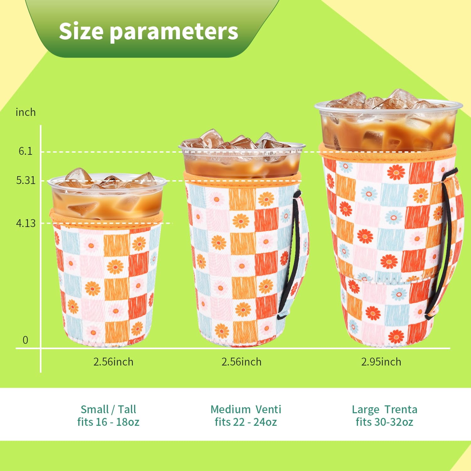 Snowso handle coffee sleeve fits 22-24oz cups for easy grip.