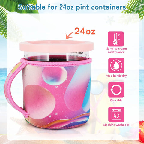 Snowso Ninja Creami deluxe fit sleeve on NC501 container