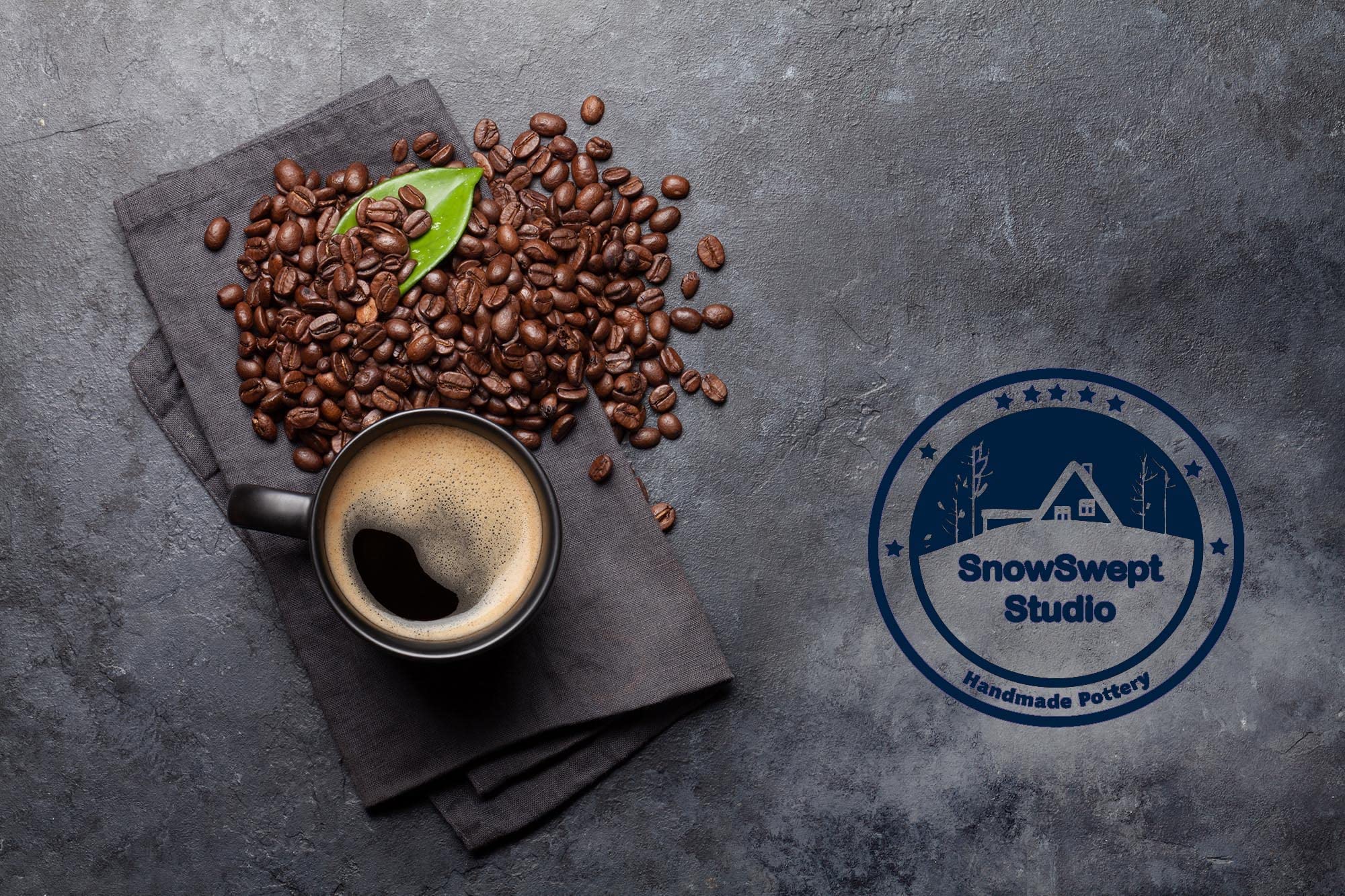 SnowSwept Studio Ol' Blue Frost mug for everyday use with food-safe glaze.