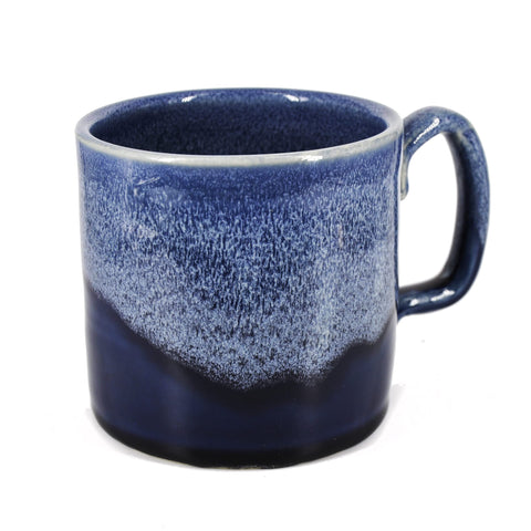 SnowSwept Studio Ol' Blue Frost mug front view for morning coffee.