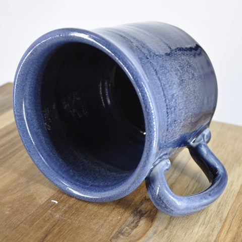 SnowSwept Studio Ol' Blue Frost mug handle detail with unique character.
