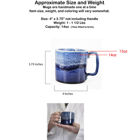 SnowSwept Studio Ol' Blue Frost mug in natural light glaze glow.