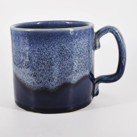 SnowSwept Studio Ol' Blue Frost mug side profile showcases handmade glaze.