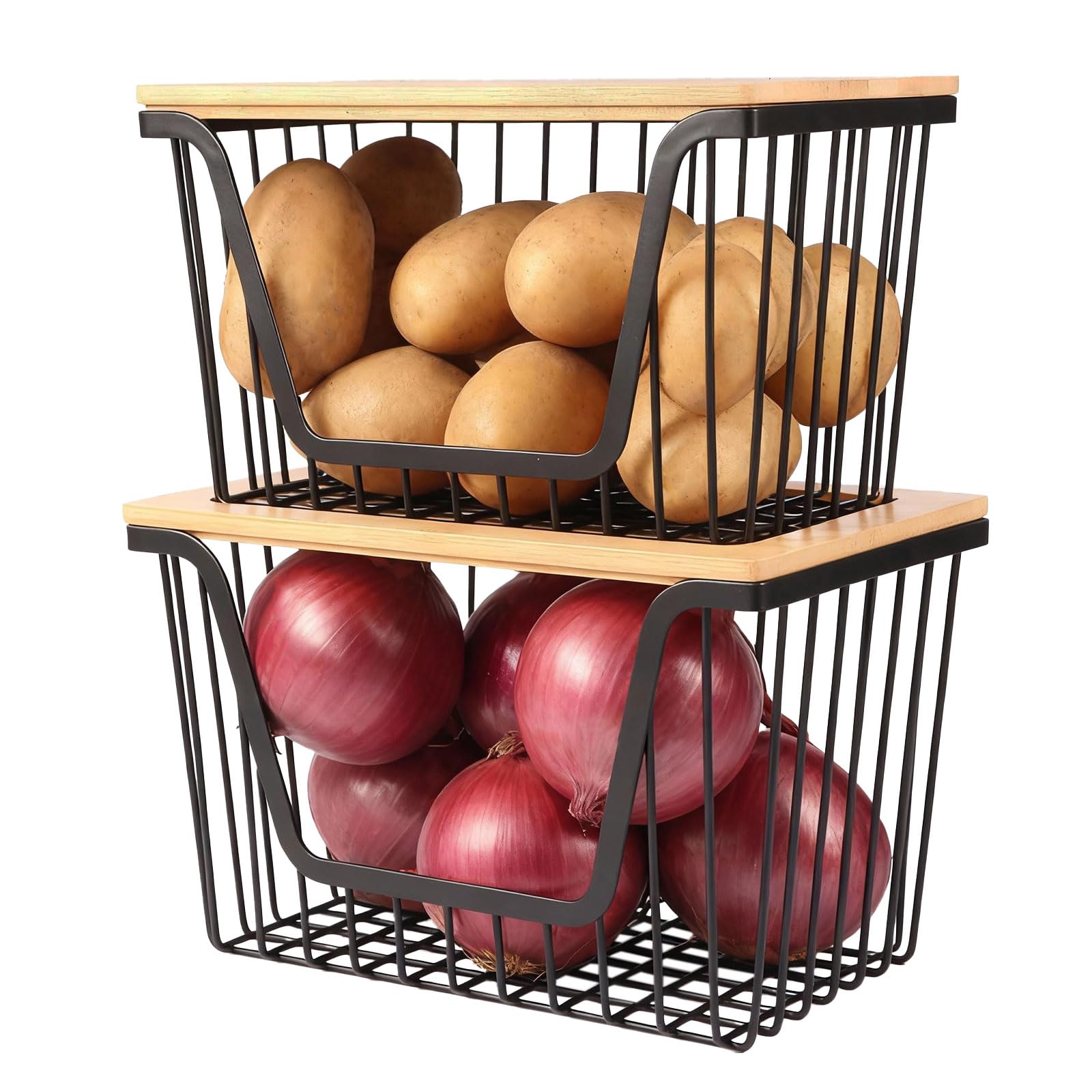 Snpwne 2-pack onion and potato storage bins—tidy pantry organization.