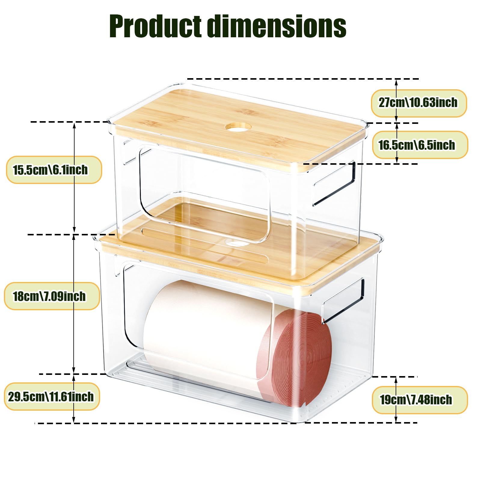 Snpwne bamboo-top lid adds sturdy, stylish storage in the kitchen.
