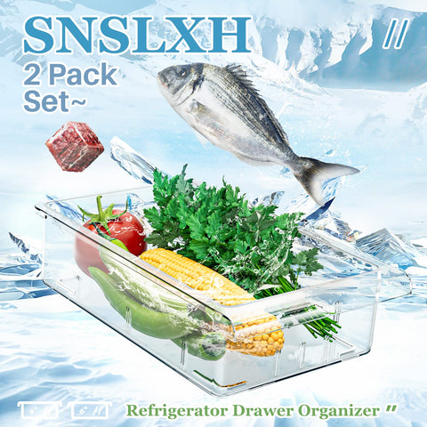 SNSLXH 2-pack fridge drawer set adds extra storage capacity
