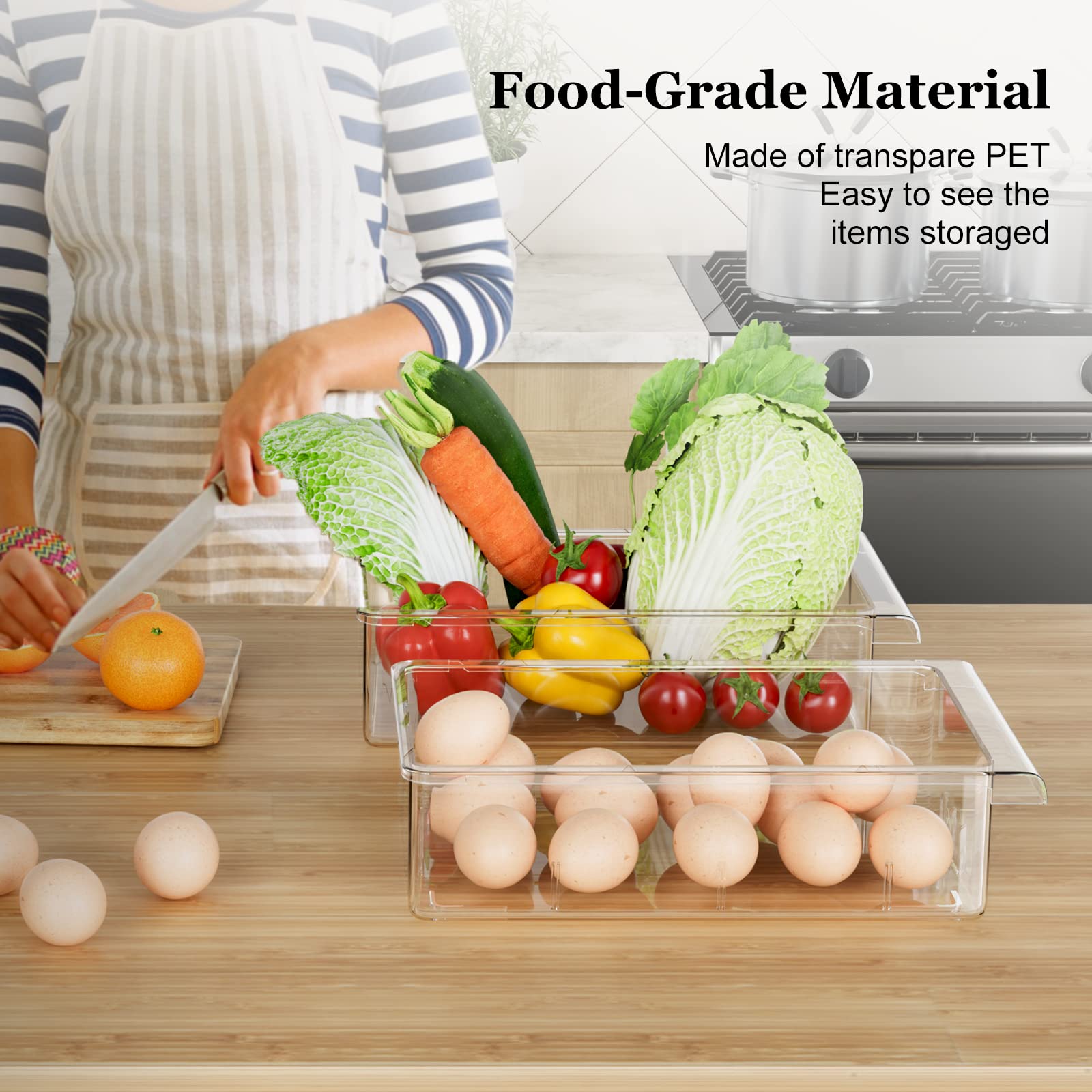 SNSLXH fridge drawer for fruits and vegetables keeps produce neatly organized