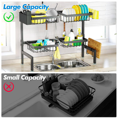 SNSLXH rack fits single or double sinks for versatile use.