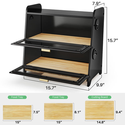 SNTD Bread Box on a counter with bamboo accents and modern look