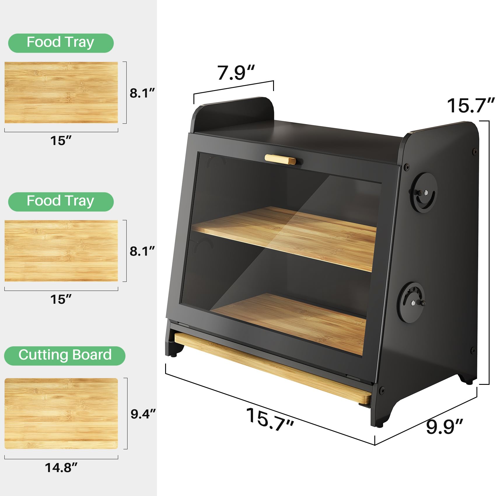 SNTD Bread Box countertop storage design blends with kitchens for convenient access.