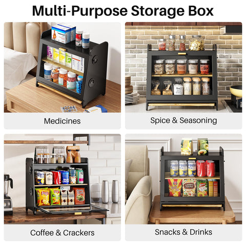 SNTD Bread Box large storage capacity fits several loaves and pastries.