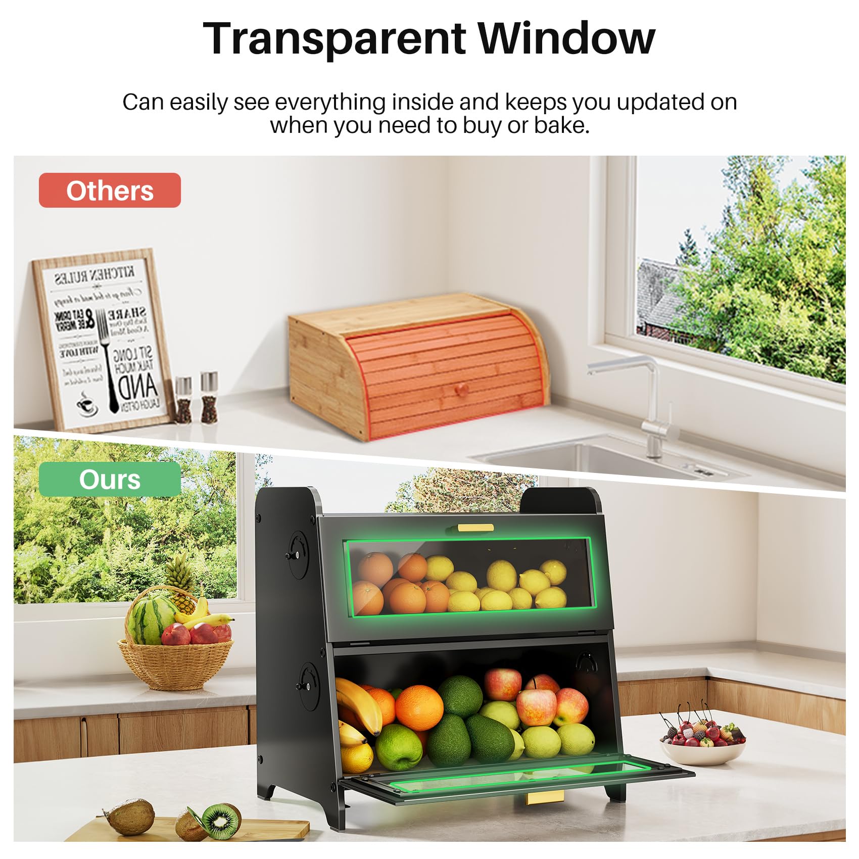 SNTD Bread Box magnetic door seal to protect freshness from pests