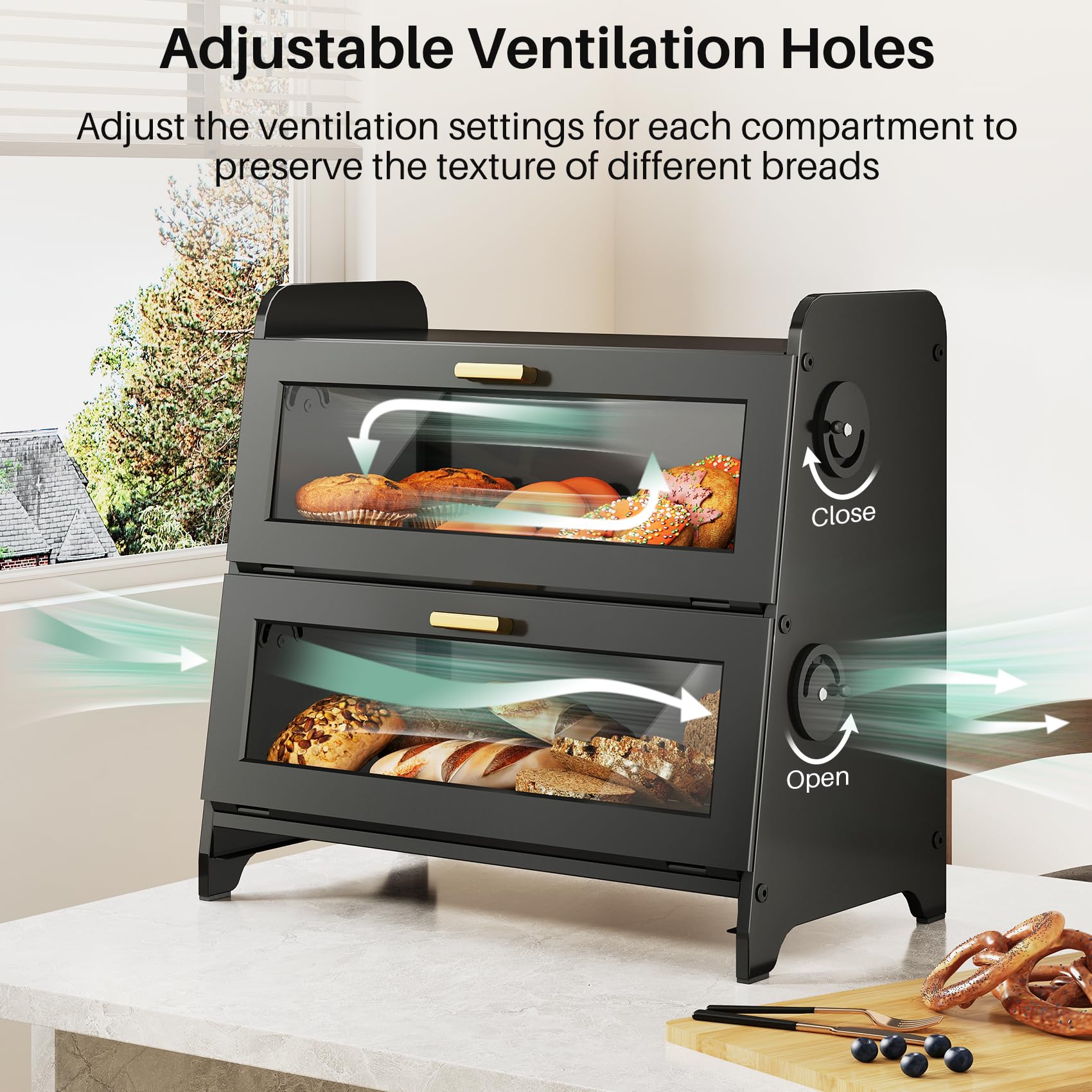 SNTD Bread Box side vent dial control highlights adjustable airflow