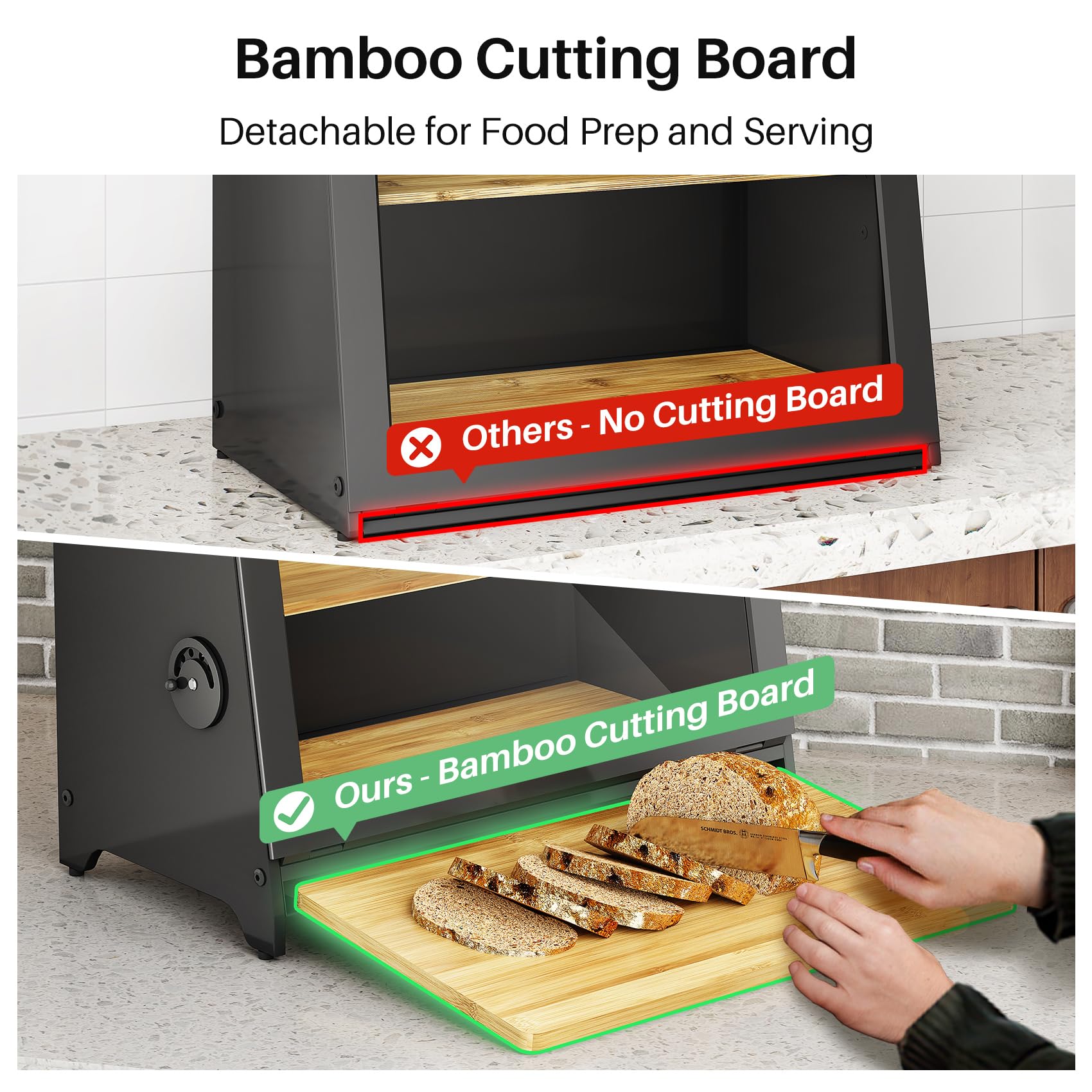 SNTD Bread Box two compartments with independent convection controls for different breads.