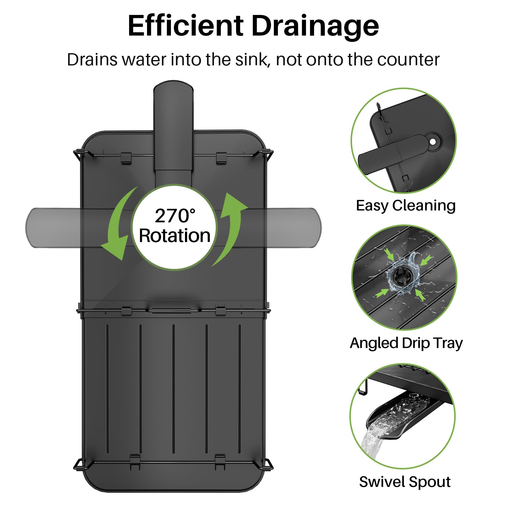 SNTD drainage system channels water into the sink efficiently.