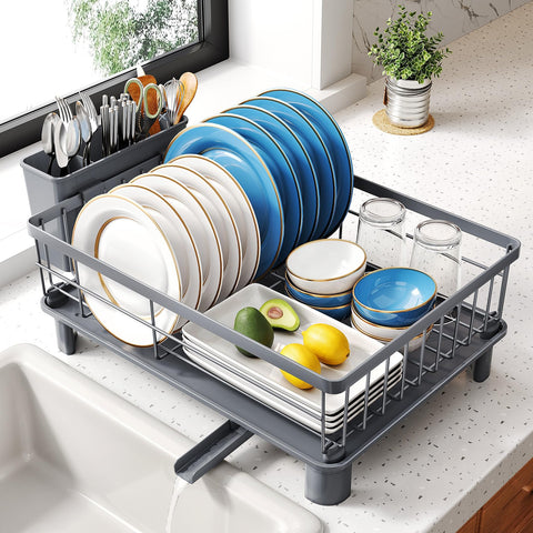 SNTD dish drying rack compact design saves counter space for small kitchens.