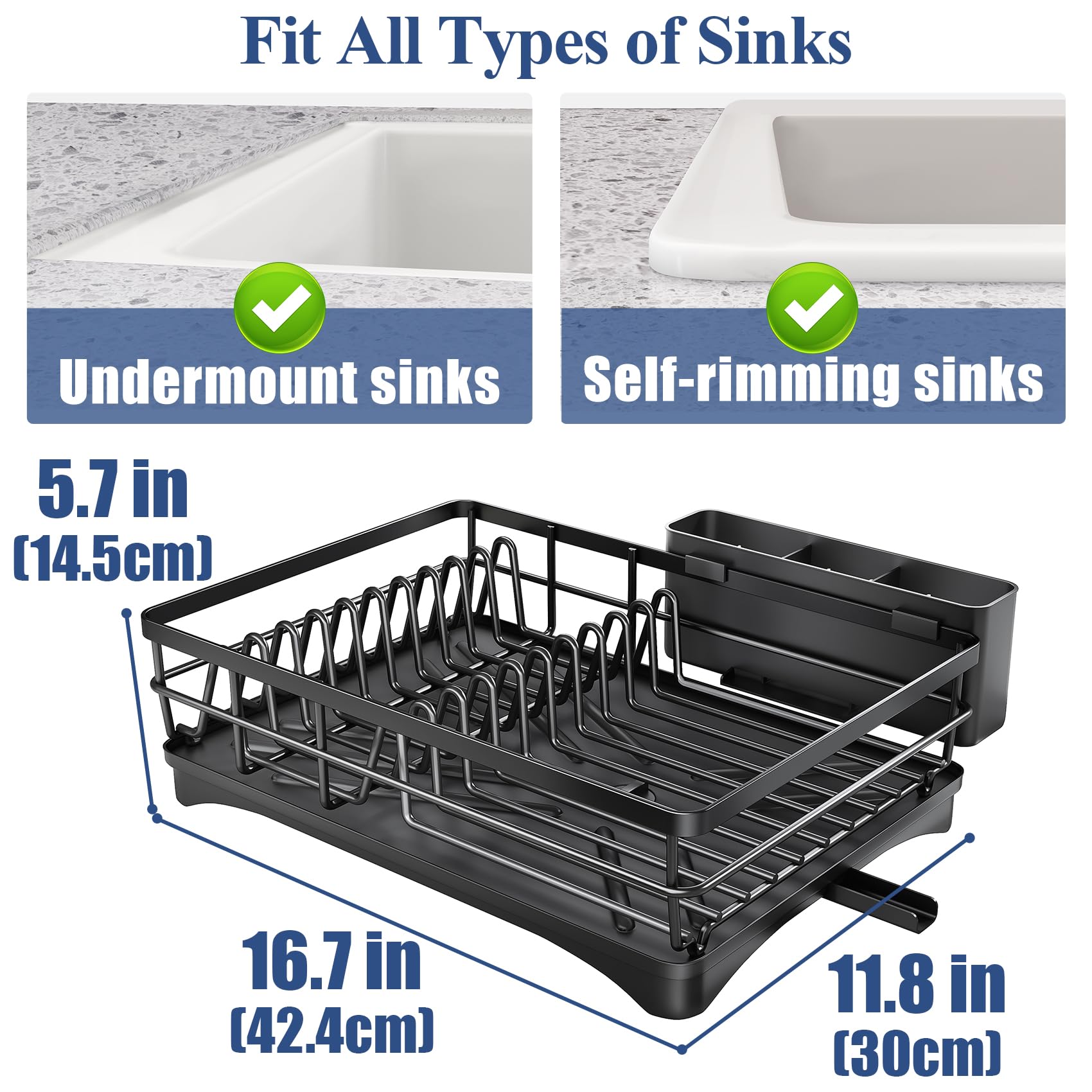 SNTD dish drying rack offers tool-free easy assembly.