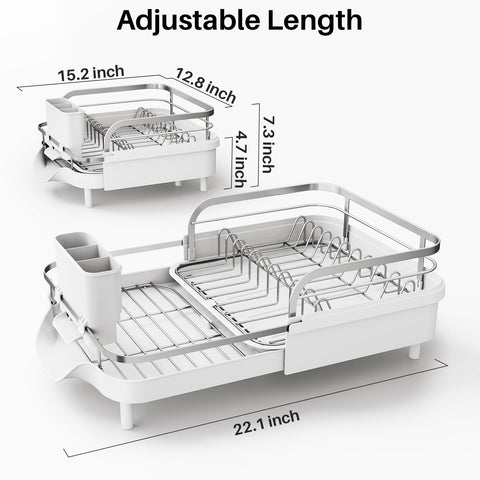SNTD dish drying rack guardrails secure plates and glasses during drying.