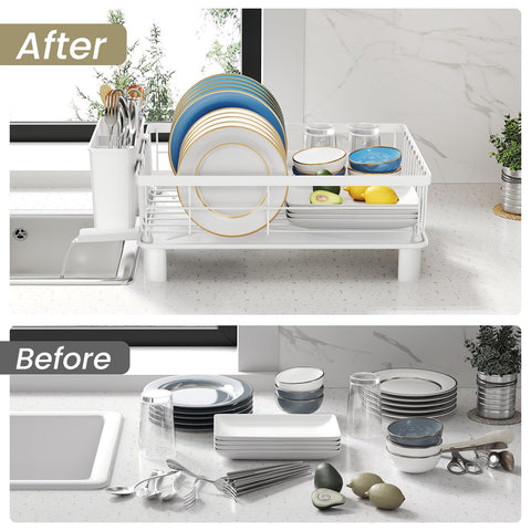 SNTD white finish complements modern kitchens and compact spaces.