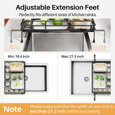SNTD rack positioned over sink to maximize room