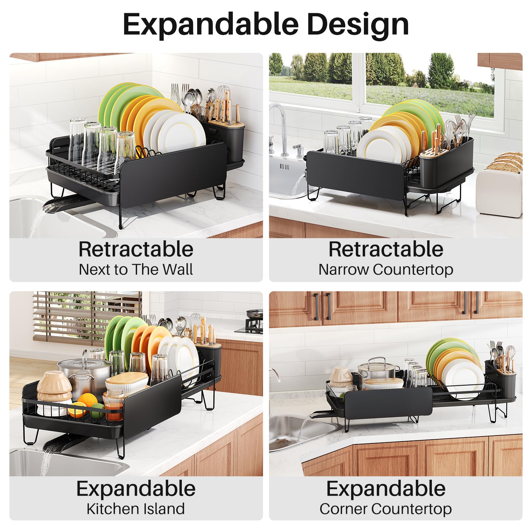 SNTD dish-drying-rack-rustproof-construction durable stainless steel for long-lasting use.
