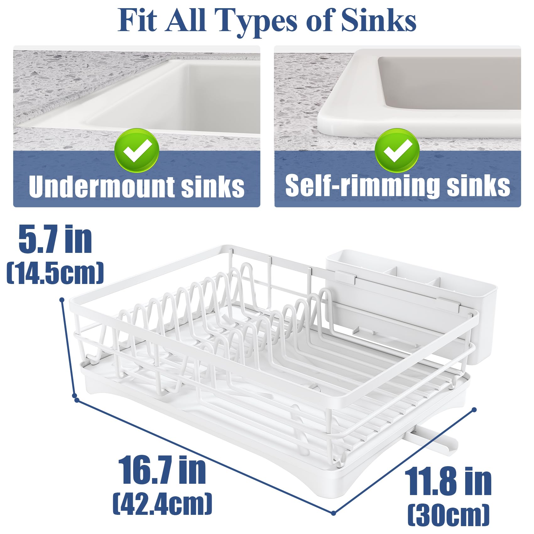 SNTD dish drying rack rustproof metal construction for durability.