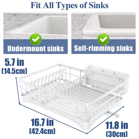 SNTD dish drying rack rustproof metal construction for durability.