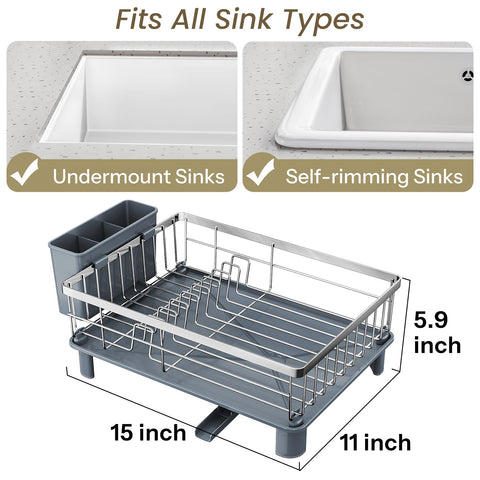 SNTD dish drying rack side view with elevated legs for stable drainage