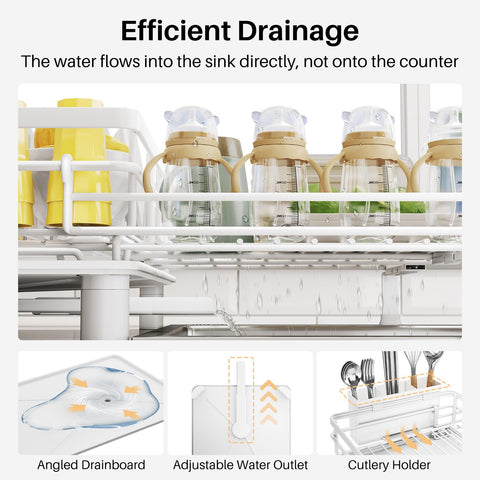 SNTD over-sink rack compatible with many sink widths up to 21 inches