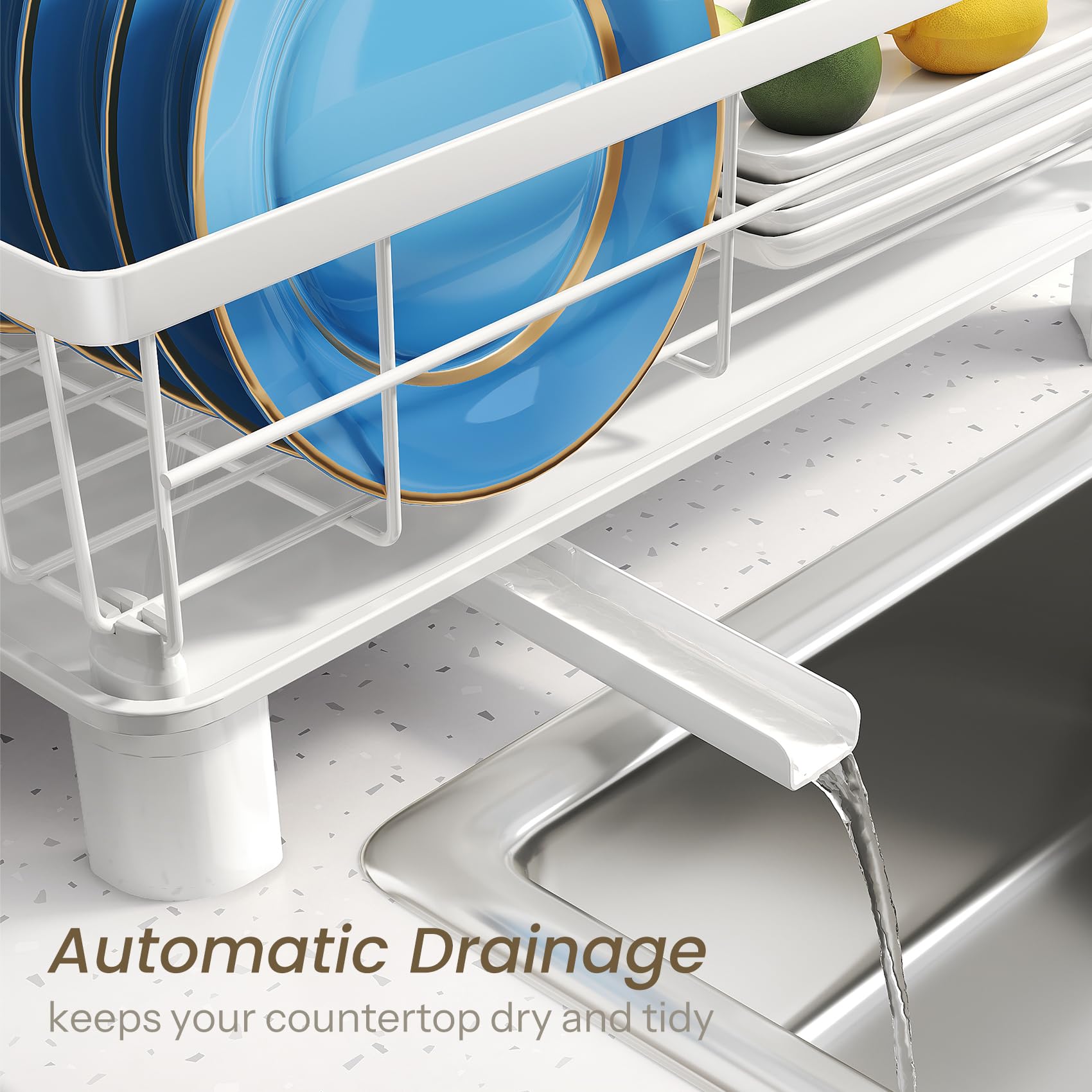 SNTD rust-resistant stainless steel rack stands up to daily use.