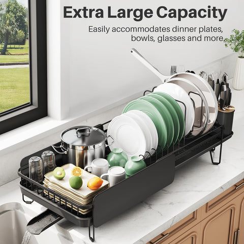 SNTD utensil holder on dish rack keeps cutlery organized and dry