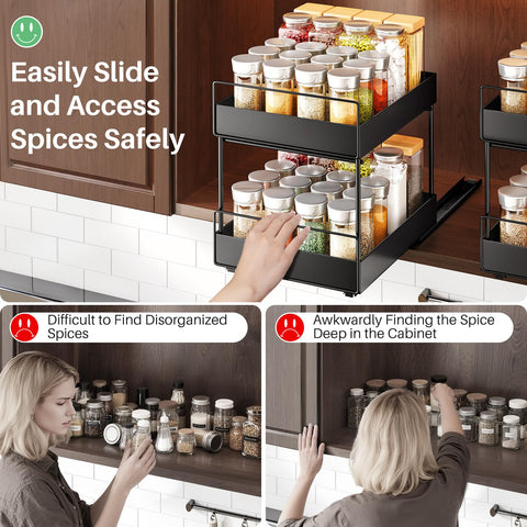 SNTD heavy-duty metal frame supports many spice jars.