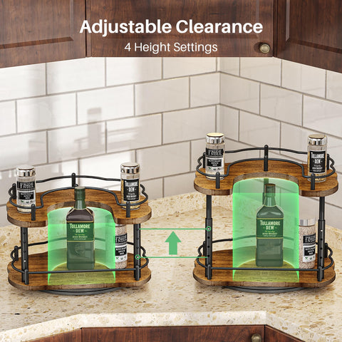 SNTD Lazy Susan full guardrail protecting bottles while turning.