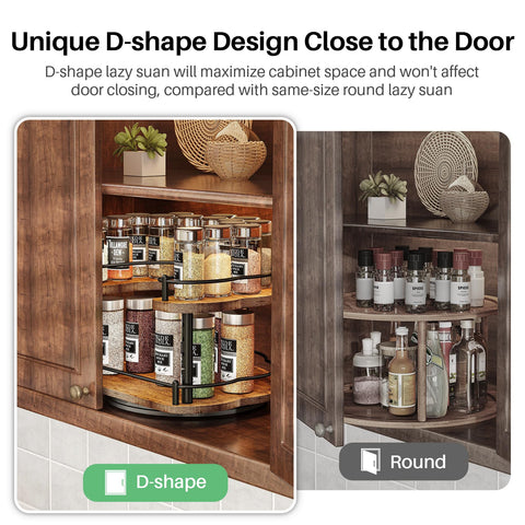 SNTD Lazy Susan solid wood and metal construction for durability.